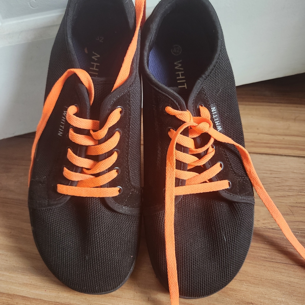 WHITIN Black Sneakers with Orange Accents